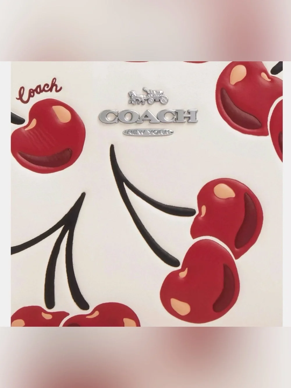 Coach Snap Wallet In Signature Canvas With Cherry Print 🍒 CZ347/CZ618